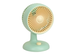Ventilador de Mesa Primerox usb recarregável portátil silencioso vento forte para dormitório escritório verde menta