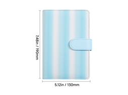 Ins Style Fresh Loose Leaf Notebook, Eco Friendly Cover, Lined Grid Refills, Student Notebook Rainbow Stripe Light Blue