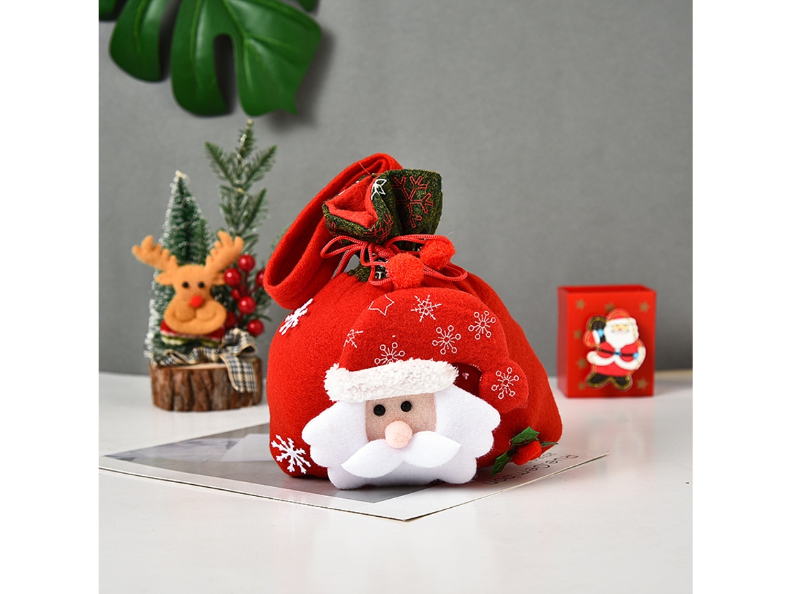 2 Sacolas De Presente De Natal Estéreo Elegantes Com Boneca - Sacola De Doces - Presente De Natal