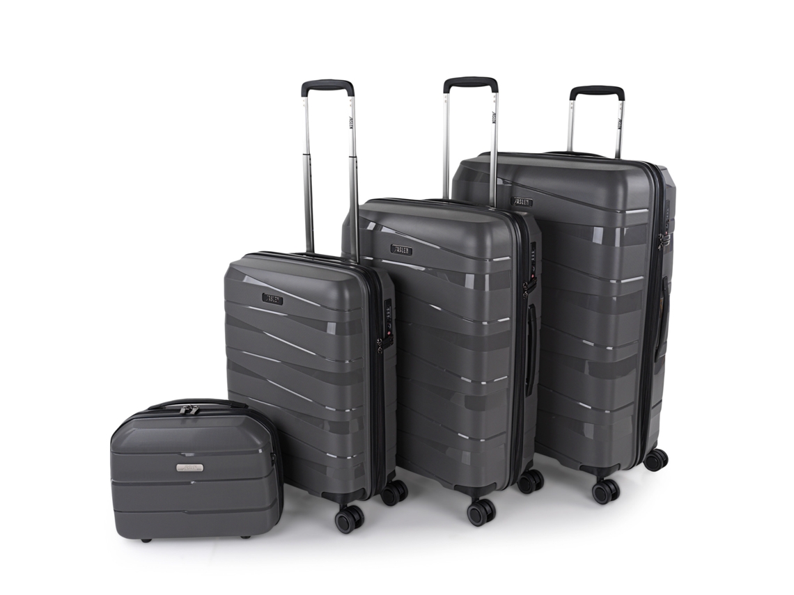Conjunto de Malas Rígidas Pp JASLEN Stuttgart Marrom Metálico 48X75X29 Cm 92L