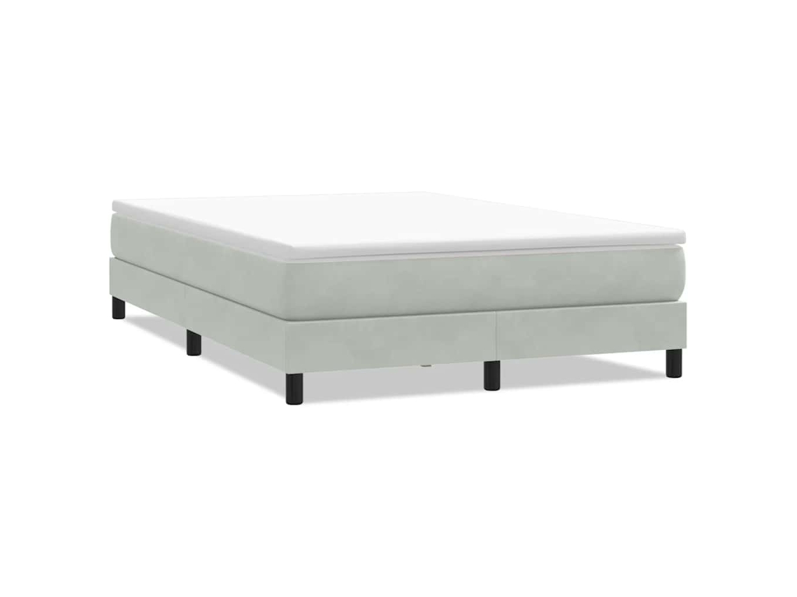 Box Cama de Molas Cinzento Claro Sem Colchão em Veludo MAISON EXCLUSIVE (160x210 cm)