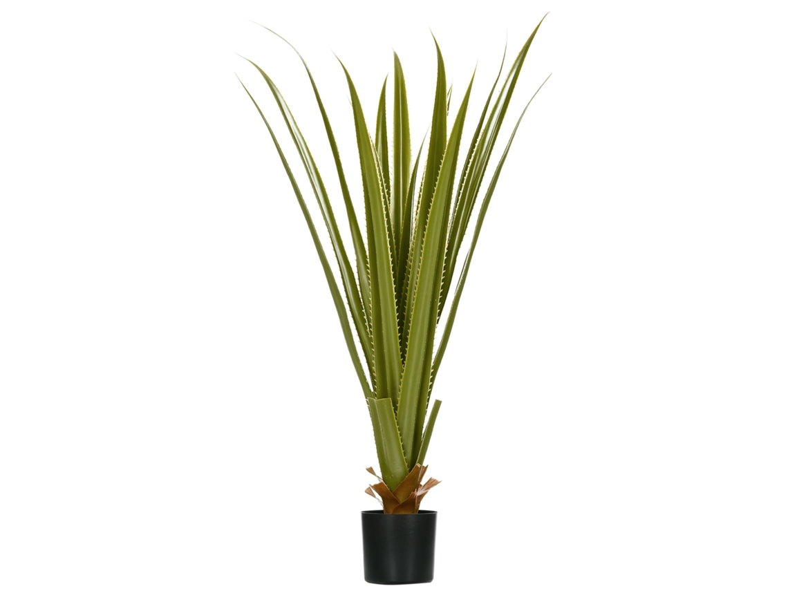 Planta Agave Artificial 90cm Com 16 Folhas, Vaso Incluso Realista