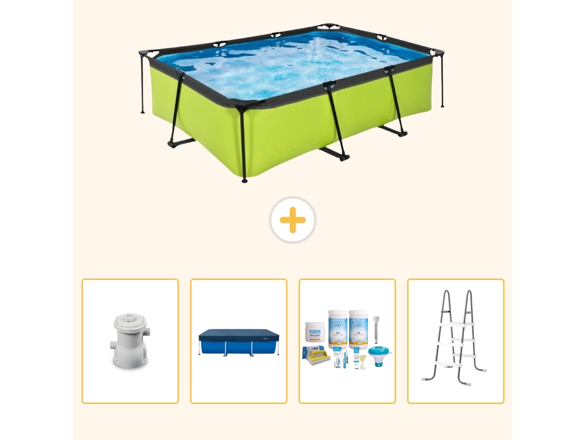 Piscina Exit Retangular 220x150x65 Cm 5 peças Scb64 EXIT TOYS