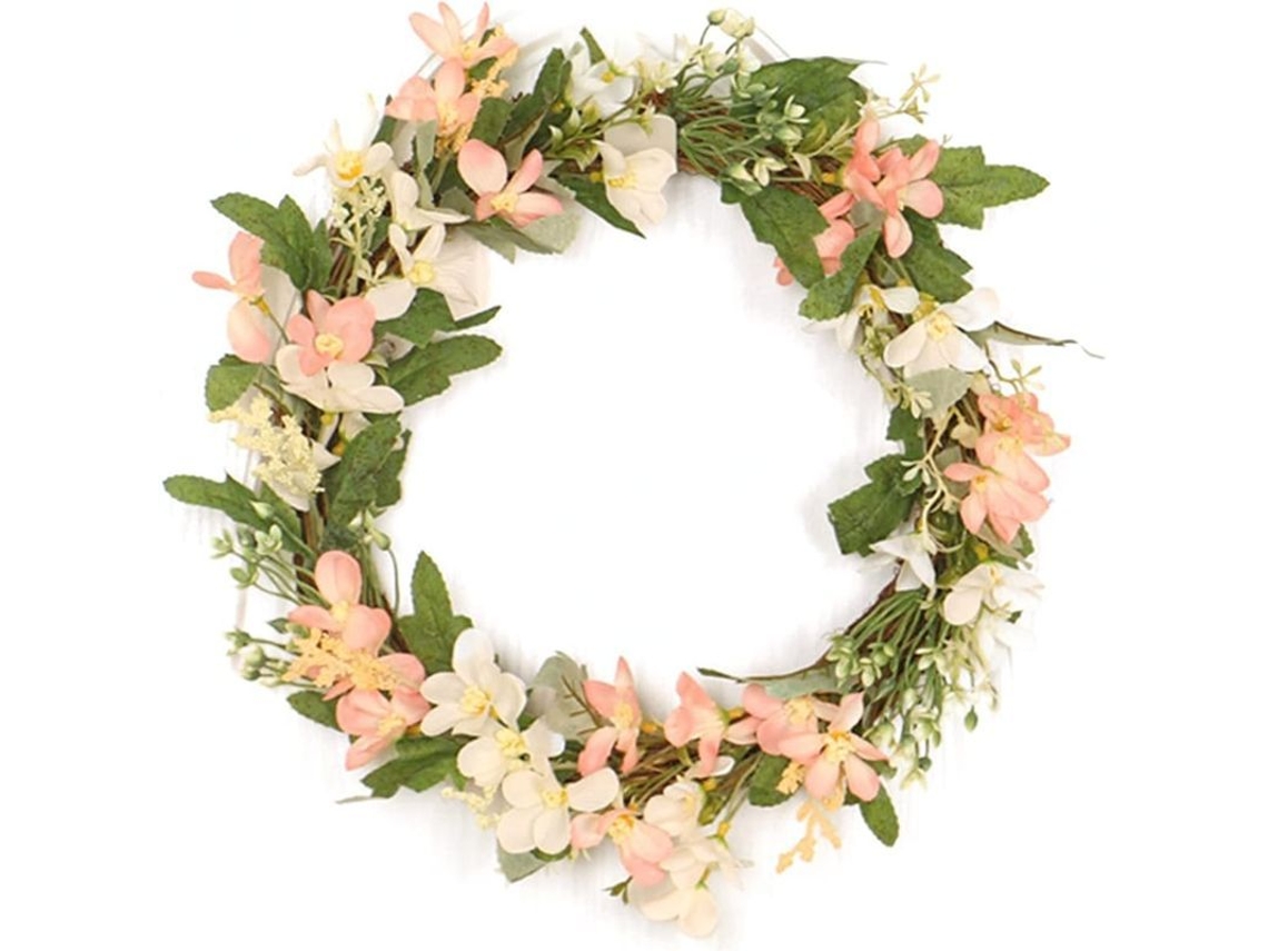 Corona De Margaritas Artificiales Primavera/verano, 40cm Para Puerta Principal, Decoración Floral