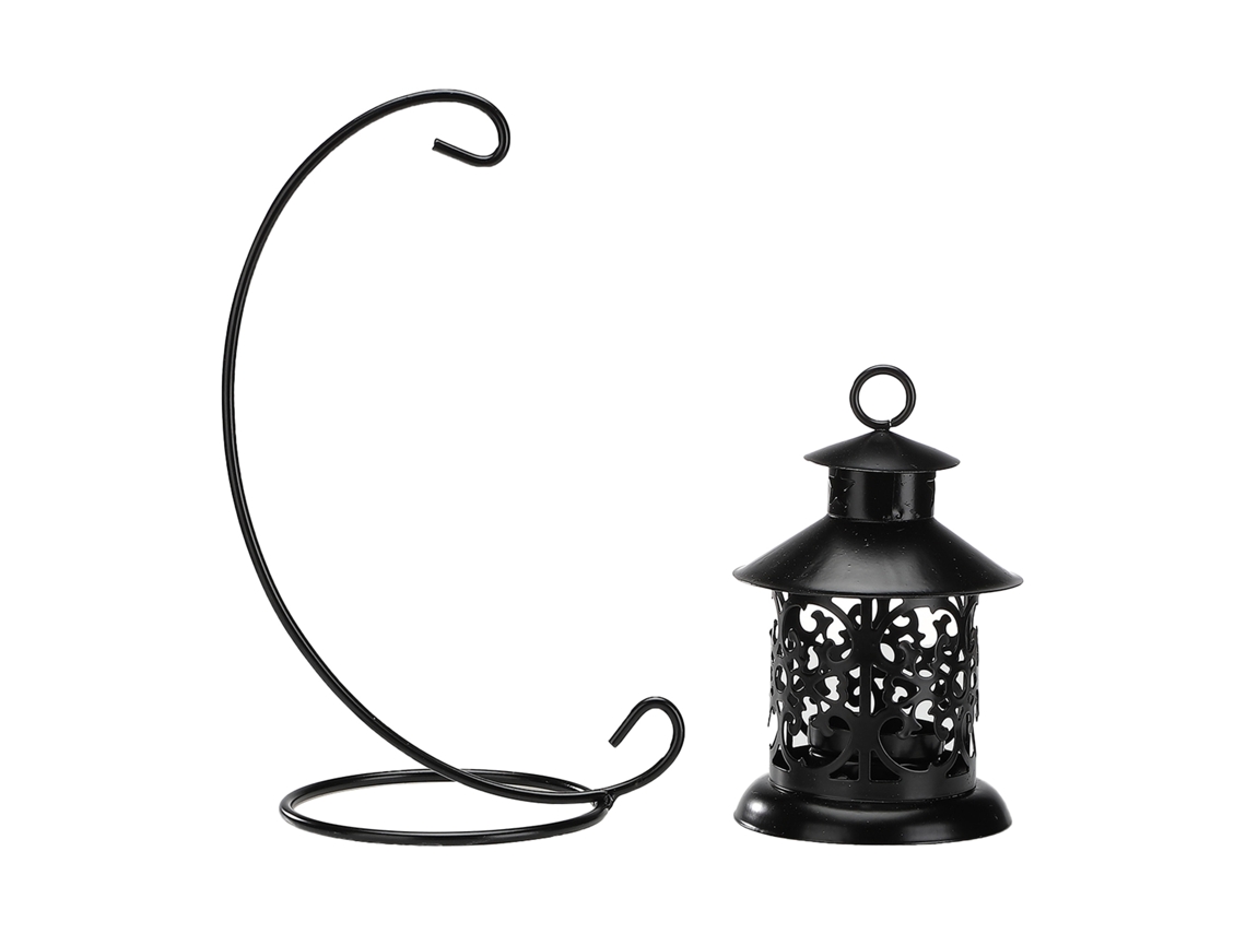Laxiscreed Candelabro De Metal Preto Com Estilo Marroquino Para Decoração De Interiores