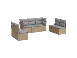 Garden Sofa Set, Garden Sofa Sets Vidaxl Bege Rattan / Vime (n/a)