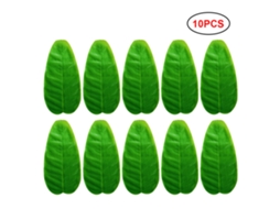 Conjunto de 10 Folhas Artificiais de Banana para Decoração Tropical LAXISCREED