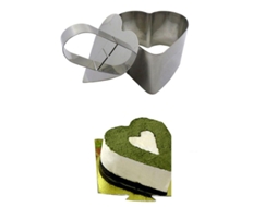 Forma de aço inoxidável para bolos e biscoitos, mini fondant, mousse, utensílio de cozinha faça você mesmo, formato de coração.