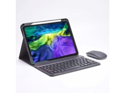 Capa de Teclado Bluetooth para iPad 9.7 2017/2018 com Estojo de Couro de Pano XIAOMOYU