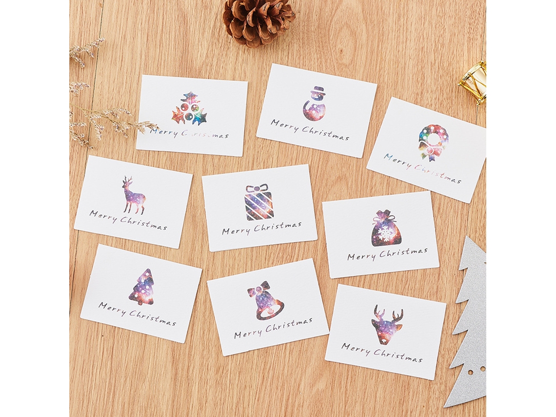 Cartões De Natal Fantasy Star Collection Com Mensagem, Pequenos Cartões Aquaforge