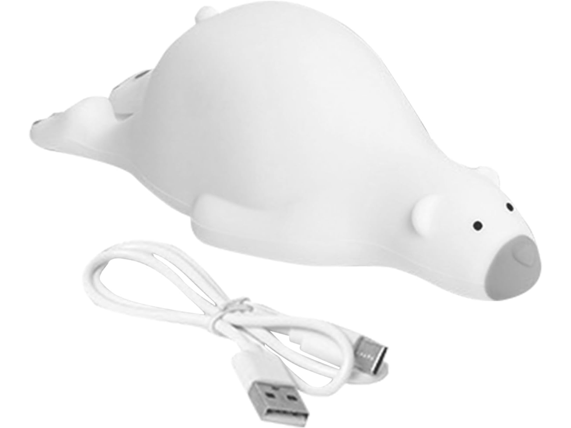 Luminária noturna infantil de silicone com 3 luzes noturnas integradas.
