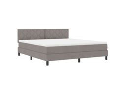Cama Bocom Colchão Taupe Tecido Vidaxl Cinzento Fabric (180x200 Cm)