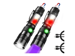 Lanterna Yunzii 3 Em 1 Xml T6 1200 Led Magnético De Alto Lúmen Com Luz Lateral Cob 7 Modos Zoomable Acampamento À Prova Dágua 2 Pacotes Preta
