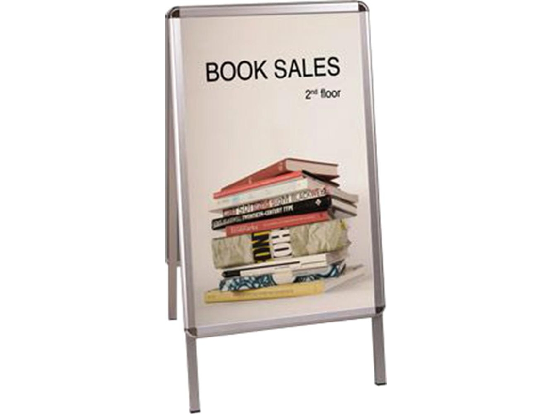 Cavalete para Cartazes 841X594mm 2 Superficies de Visualização Totalmente Em Alumínio