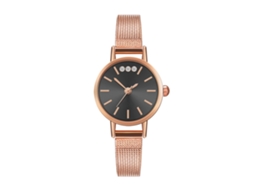 Relógio Casual de Quartzo Estilo Simples Retrô Pulseira de Malha Elegante Lady Watch