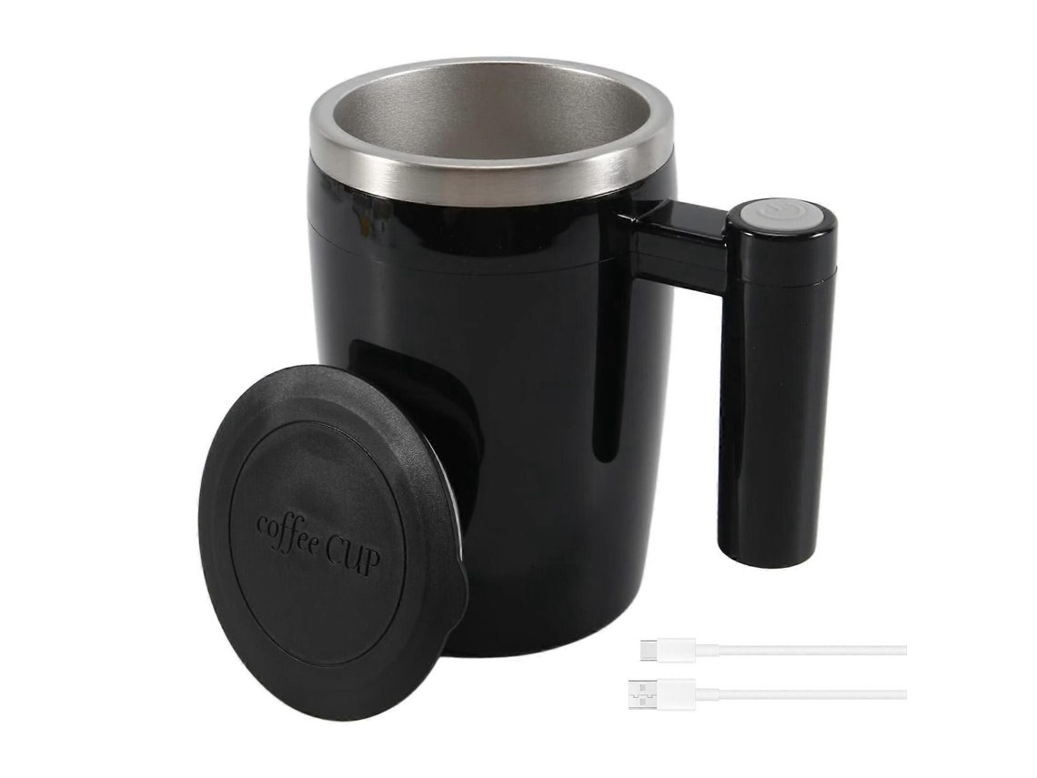 Caneca De Café Magnética Automática Com Misturador, Caneca De Café Com Misturador Automático, Indicador De Temperatura, Bateria E Visor Lcd, Cane
