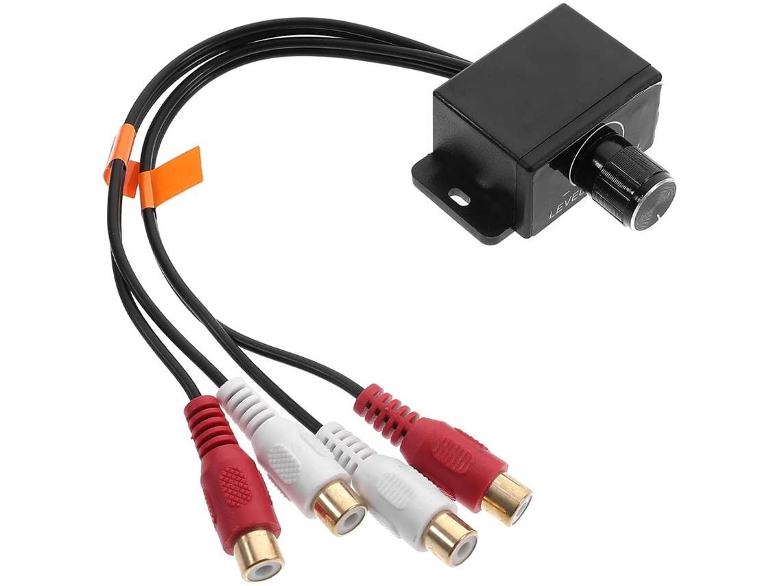 Amplificador De Áudio Para Carro Com 2 Entradas E Saídas Rca, Controle De Volume E Botão De Graves.
