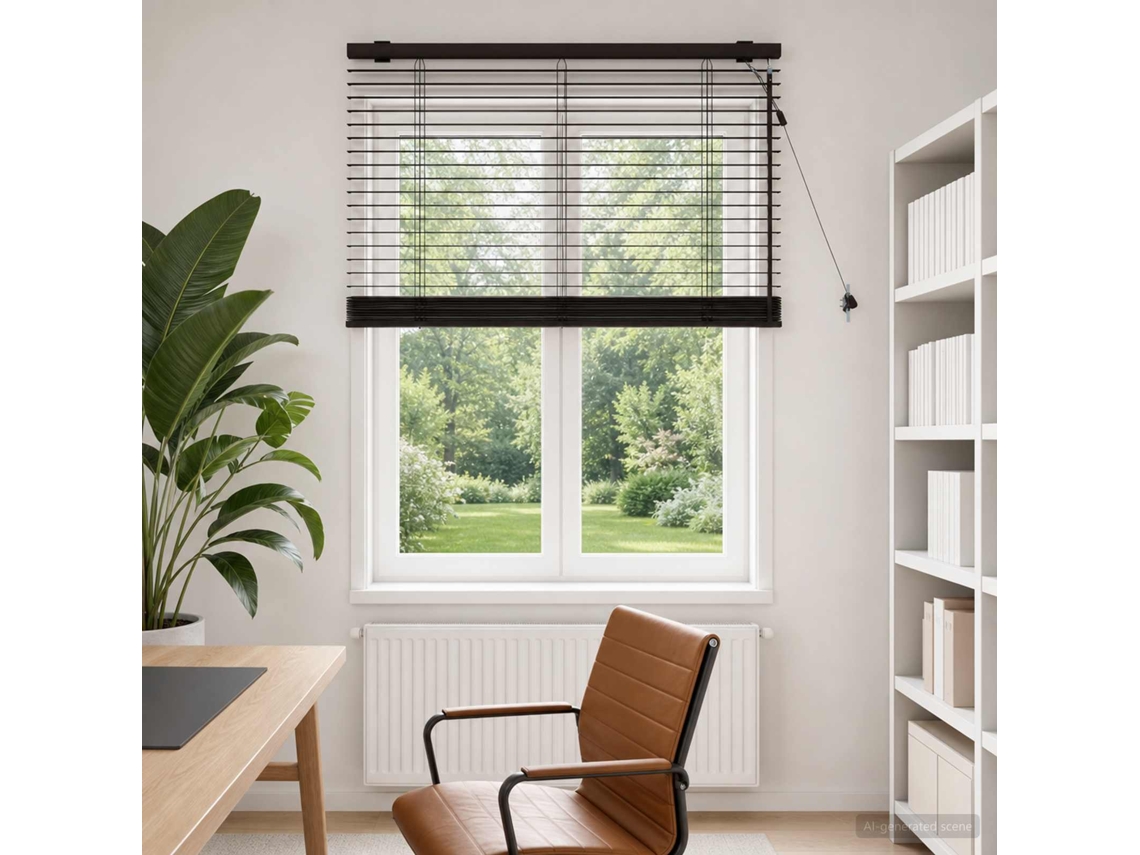 Vidaxl Cortina Veneziana Marrom Escuro 75 X 160 Cm 35 Mm