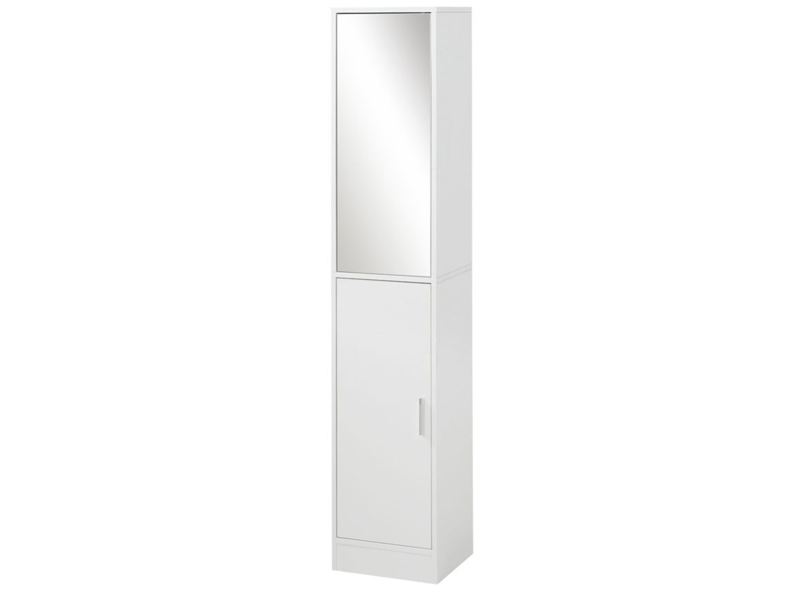 Coluna Casa de Banho Melamina de Madeira Cor Branco 32x28x162cm Kleankin