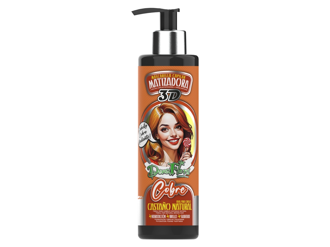 Matizadora 3d Cobre Pigmento Brilho 300ml DONA FLORA