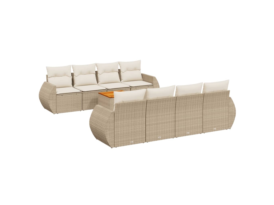 Garden Sofa Set, Garden Sofa Sets Vidaxl Bege Rattan / Vime (n/a)