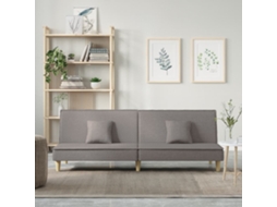 Vidaxl Sofá-cama Tecido Cinzento-acastanhado