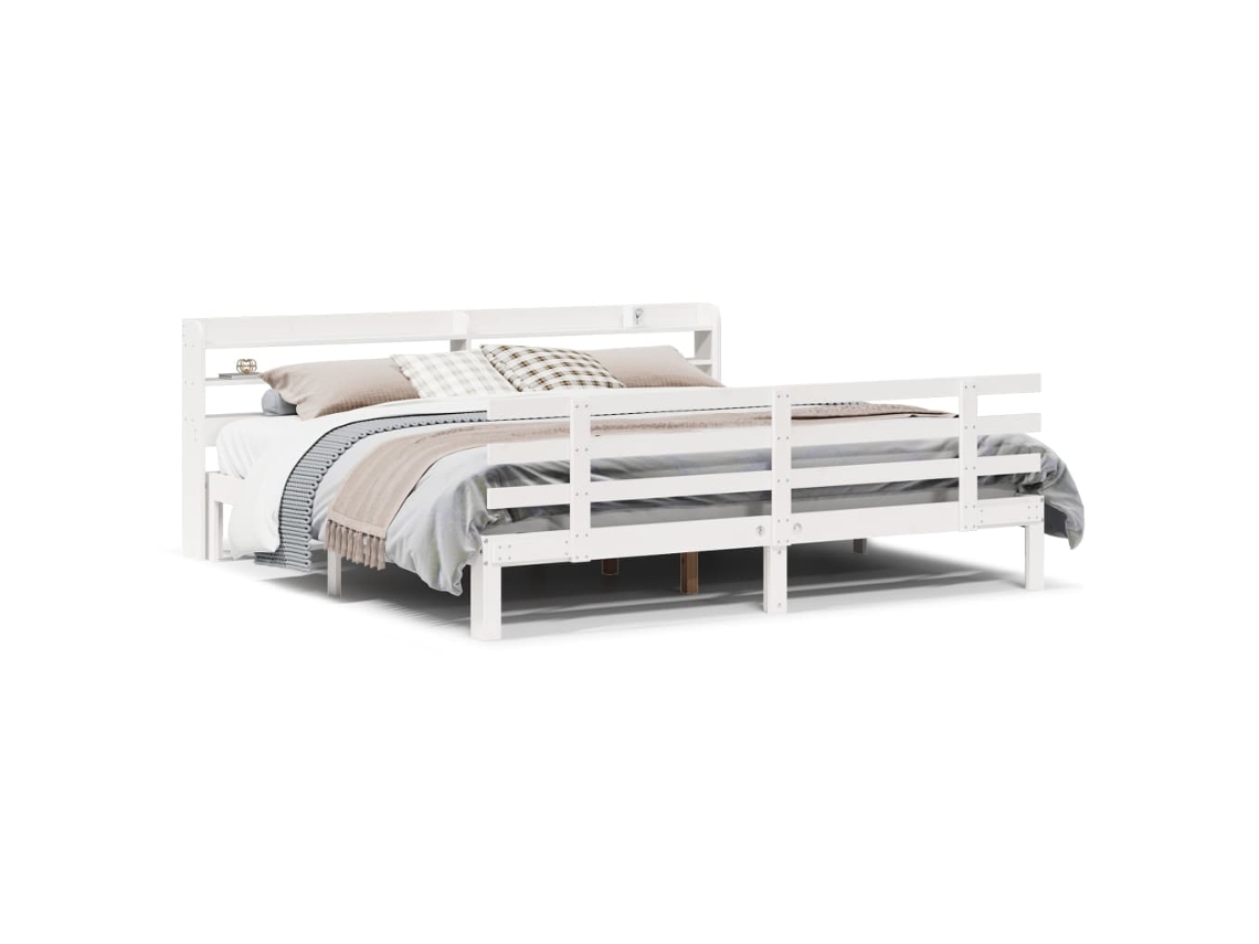 Bed Frame, Bed Frames Vidaxl Branco Madeira (180 X 200 Cm)