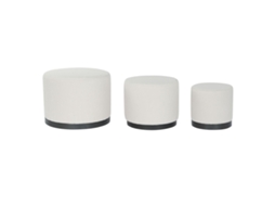 Repousa Pés DKD HOME DECOR Branco Preto Poliéster Madeira Mdf Scandi 60 X 60 X 45 Cm 3 Unidades