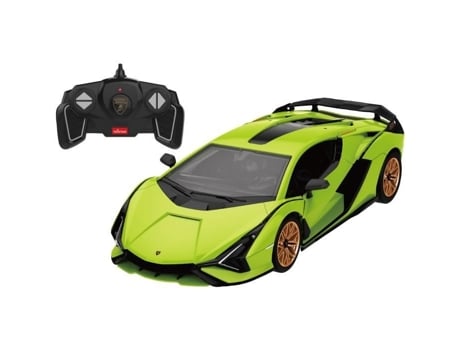 Carro Controle Remoto Turbo Challenge Lamborghini Sian 1/18 Verde 85 Peças Para Montar