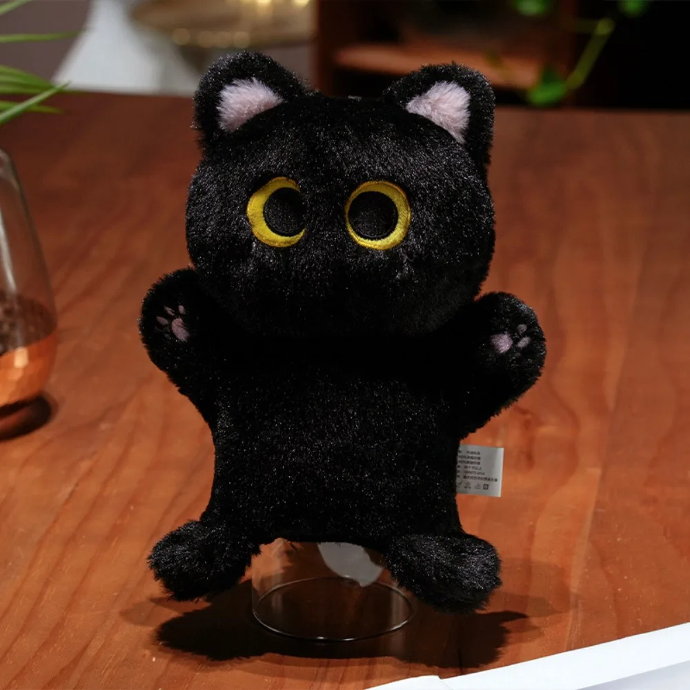 Fantoche de Mão de Gato Preto, Brinquedo de Pelúcia Realista para Contar Histórias, Brinquedo Macio e Interativo. MDUG