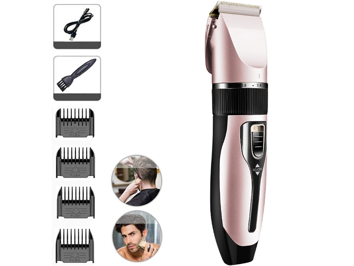Aparador de Cabelo Masculino Kit de Corte de Cabelo Aparador de Barba Elétrico Recarregável Lâmina de Barbear Crianças e Vermelho JEDBESETZT