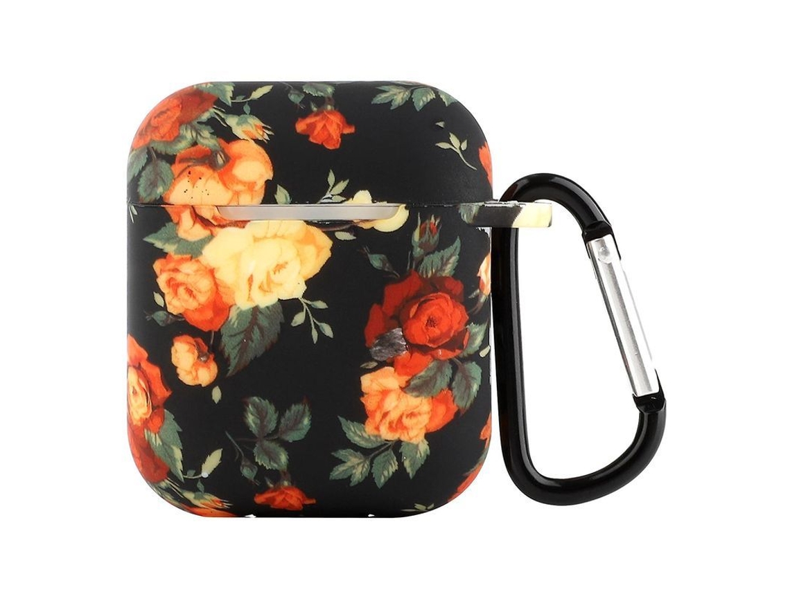 Capa de silicone criativa YURU com padrão floral para Apple Airpods 1ª e 2ª geração