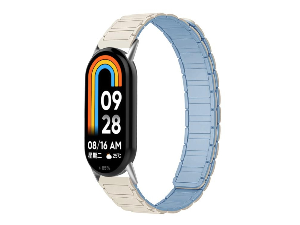 Bracelete para Xiaomi Smart Band 10/9/8 Silicone Magnético Formato de I Branca e Azul XIAOMOYU