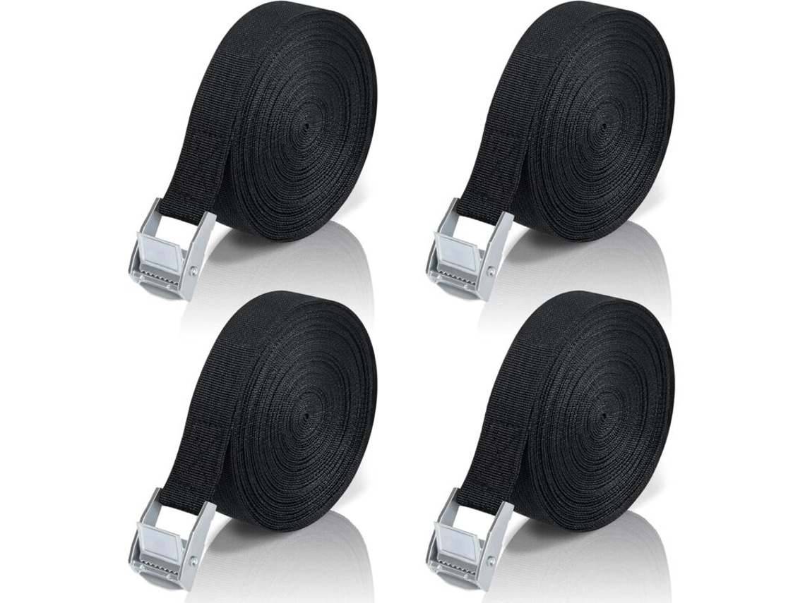 Cintas De Amarração 8 M, 4 Unidades, Com Fivela De Liga Zinco Para Fixação Motocicletas/carros/bicicletas/bagagens/mudanças