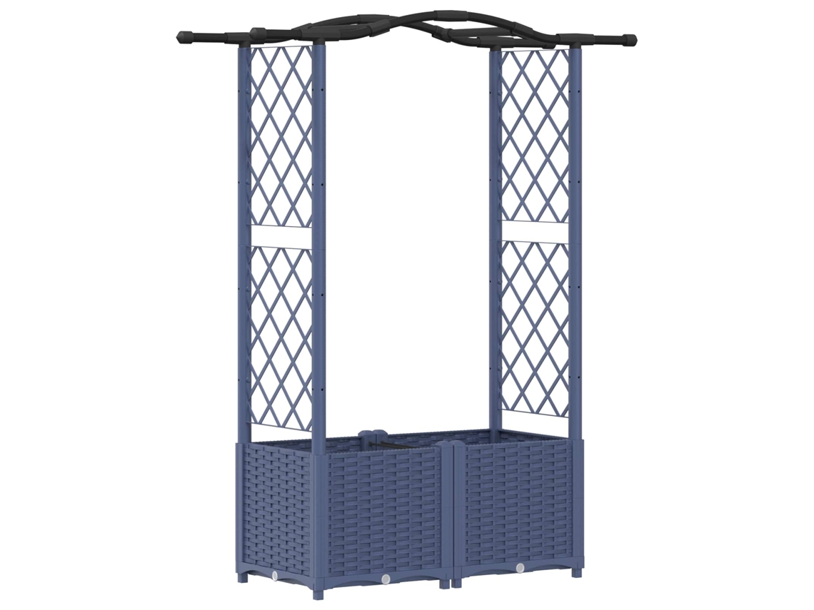Conjunto 1 Canteiro De Jardim Elevado Vidaxl Cinzento Polipropileno (125 X 40 X 138 Cm)