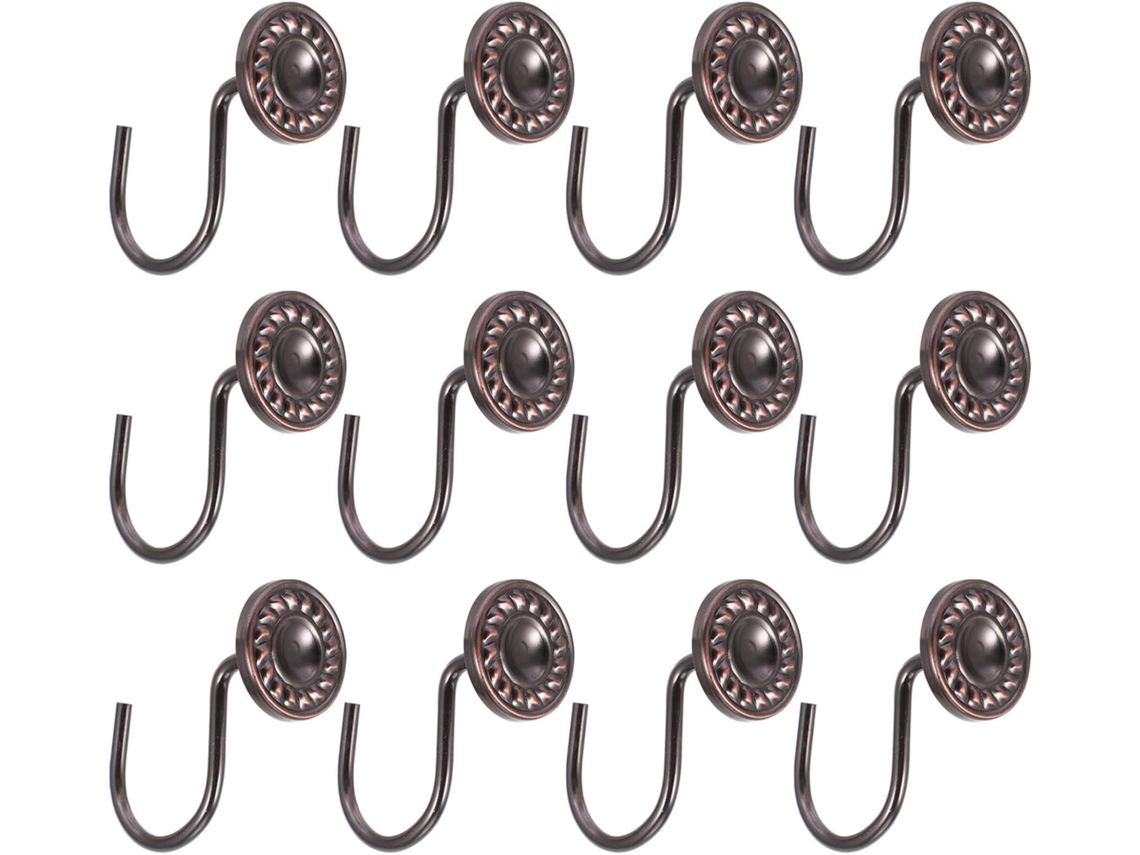 Ganchos De Cortina Chuveiro Fáceis Remover, 12 Ferro Vermelho, Design