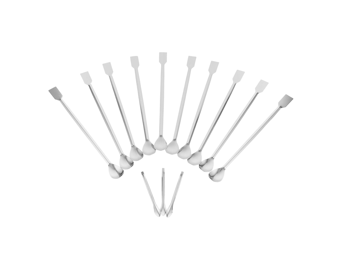 Conjunto De Colheres Medidoras De Micromedida De Dupla Face Em Aço Inoxidável Resistente.