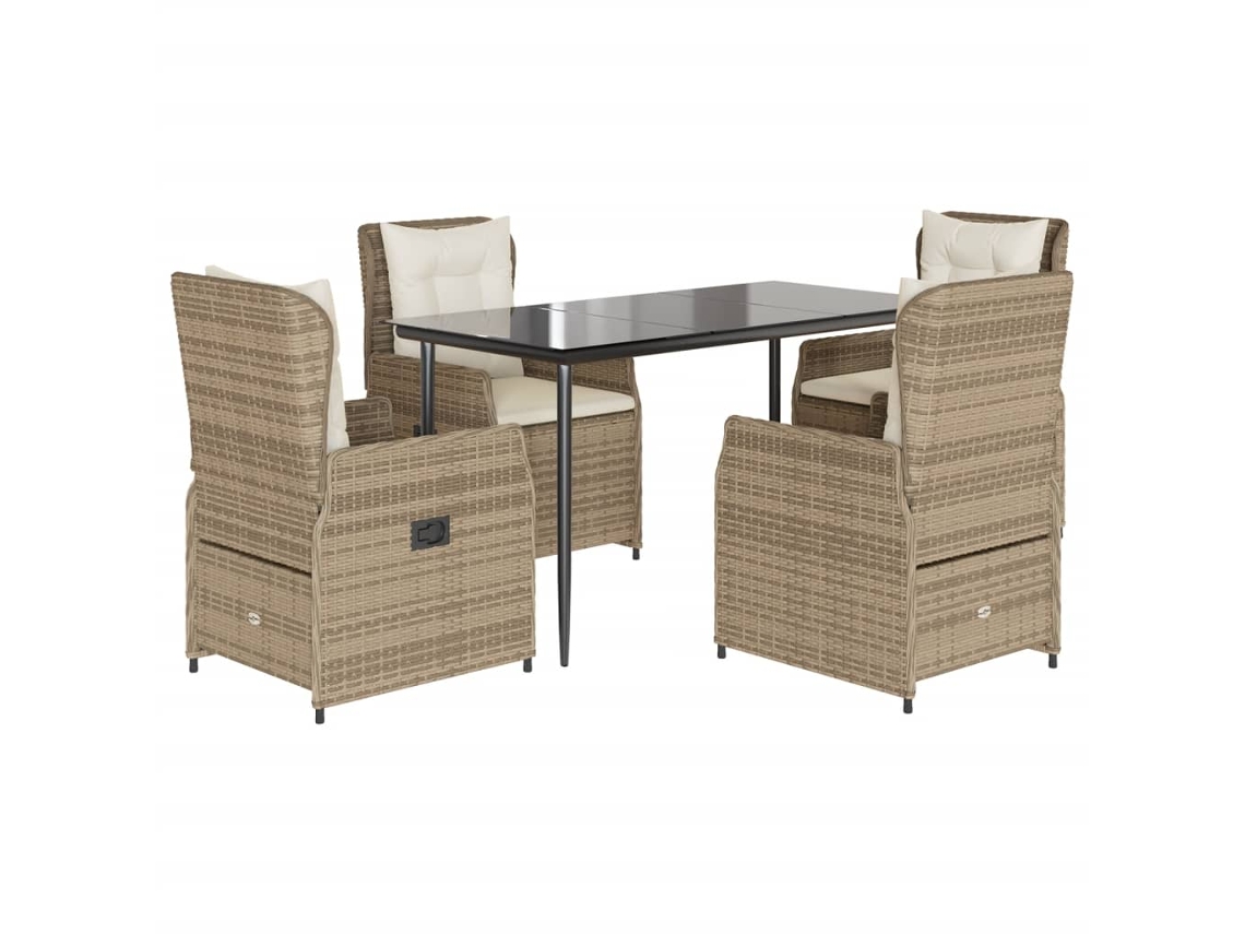Garden Dining Set, Garden Dining Sets Vidaxl Bege Rattan / Vime (140 X 70 X 74 Cm)