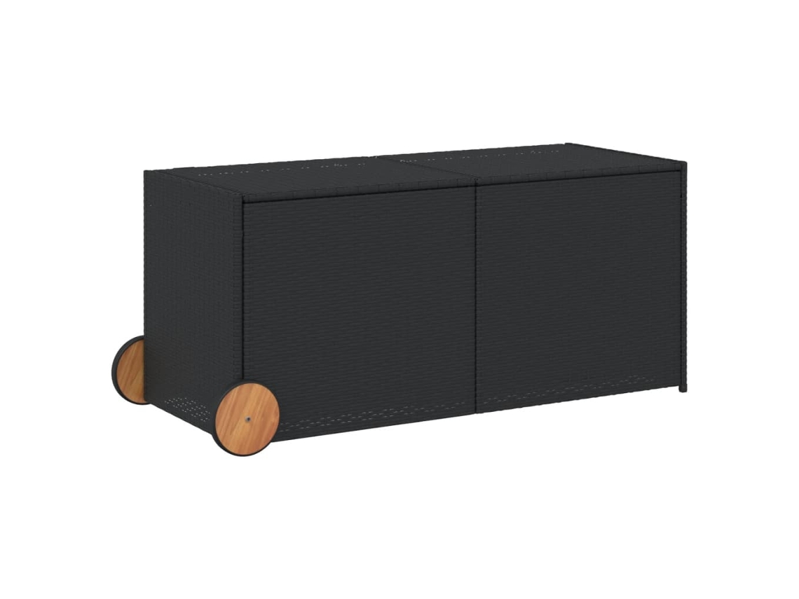 Garden Storage Box, Garden Storage Boxes Vidaxl Preto Rattan / Vime (127 X 55 X 56/59.5 Cm)