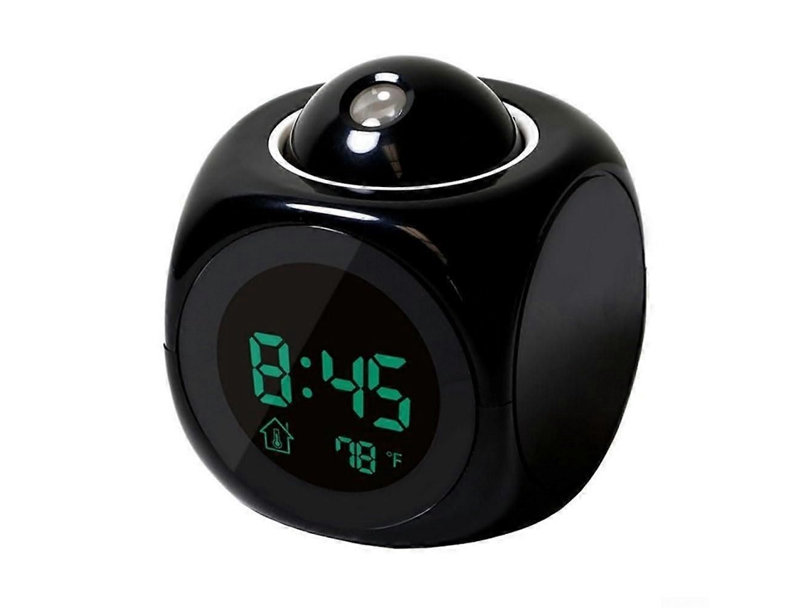 Dispositivo De Projeção Multifuncional Preto Com Alertas De Voz Inteligentes.