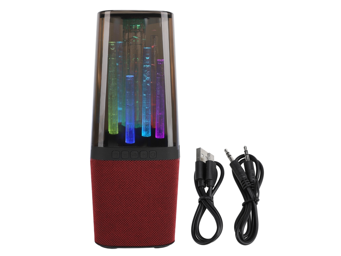 Aetheria alto falante Bluetooth Portátil com Luz Rgb, Aux e Usb, Wireless para Exterior e Desktop Vermelho