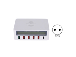 Adaptador de Carregador Usb3.0 com Carregamento Sem Fio Rápido Branco 100 240v. EOOCOO