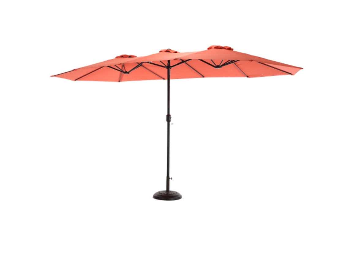 ZIWEI STORE Guarda-sol retangular grande reversível de 4,5 metros com manivela (base não incluída) (laranja)
