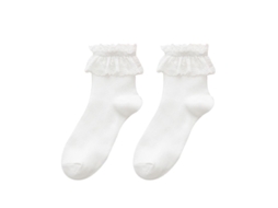 2026-calcetines De Tobillo Con Volantes Y Encaje, Opacos, Suaves, Para Mujer, Talla 35-39