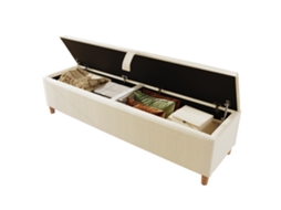 Bettbank Mit Stauraum 175 X 38 Cm, Polsterbank Mit Hydraulischem Aufbewahrung, Ideal Für Schlafzimmer, Wohnzimmer Und Flur, Beige Cord-optik.
