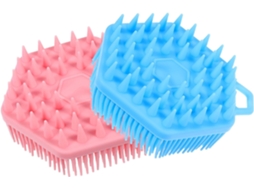 Escova De Banho Silicone 2 Peças, Escova Esfoliante E Massageadora Para Corpo Cabelo, Acessório Macio Para Melhorar A