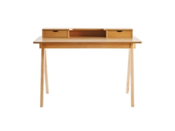 Mesa Pulito MILIBOO com arrumação em madeira clara 120 cm