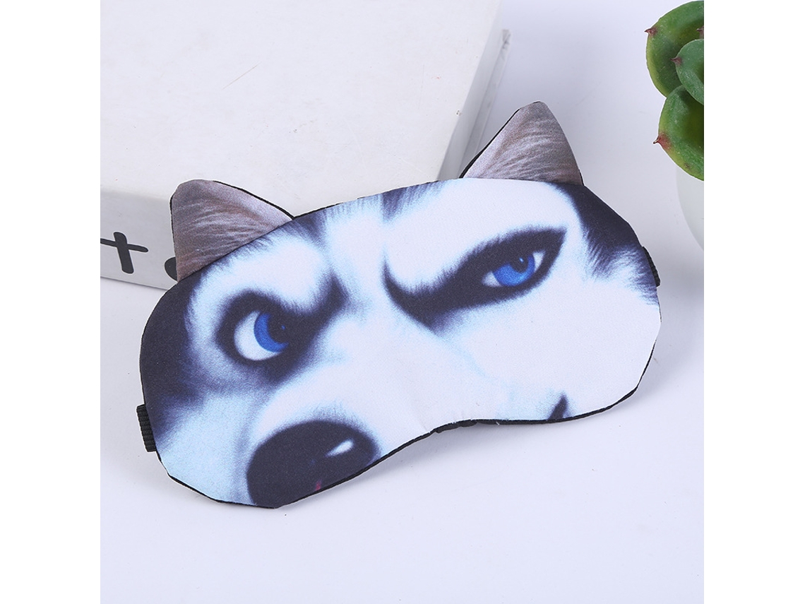 Máscara De Dormir 3d Animais , Com Fecho Ajustável, Bloqueio De Luz Para Festas, Viagem E Sestainclui Bolsa De Gelo Husky Hexinyigjly