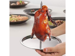 Soporte vertical para assar frango, aço inox, para carne, camping | S/MARCA
