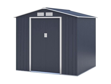 Abrigo De Jardim Em Metal 4,07 M² 213 X 191 X 195 Cm Mars Kit De Ancoragem Incluído, 2 Portas Deslizantes Cinza Archer